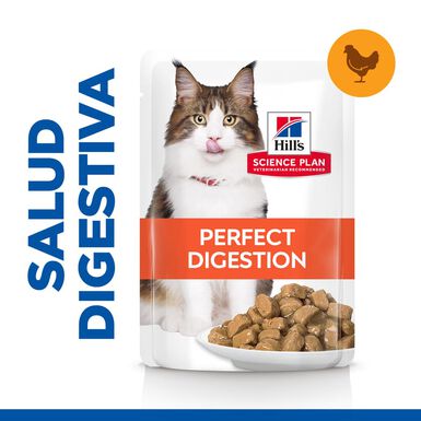 Hill’s Adult Science Plan Perfect Digestion Frango Saqueta para gatos